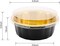 Disposable Ramekins with Lids, 8 oz 50 Pack Black Gold Aluminum Foil Cups, Disposable Creme Brulee Muffin Cupcake Baking Cup Mini Pudding Cups for Party Wedding Birthday